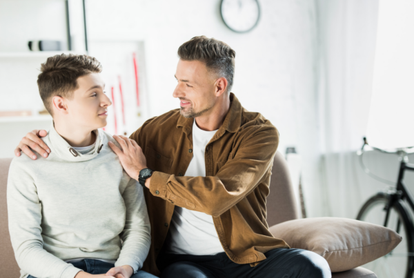 father talking with his son