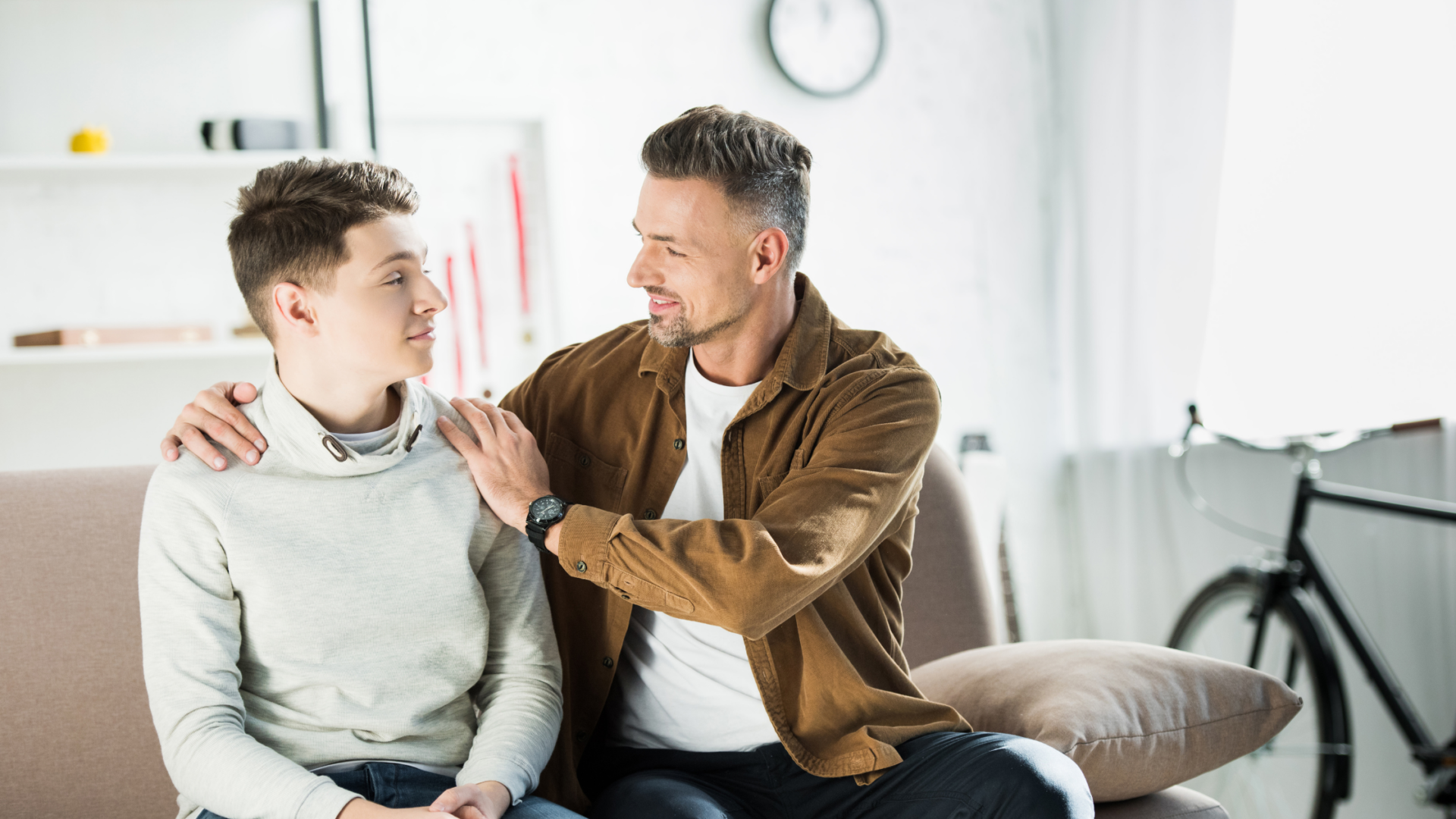 father talking with his son